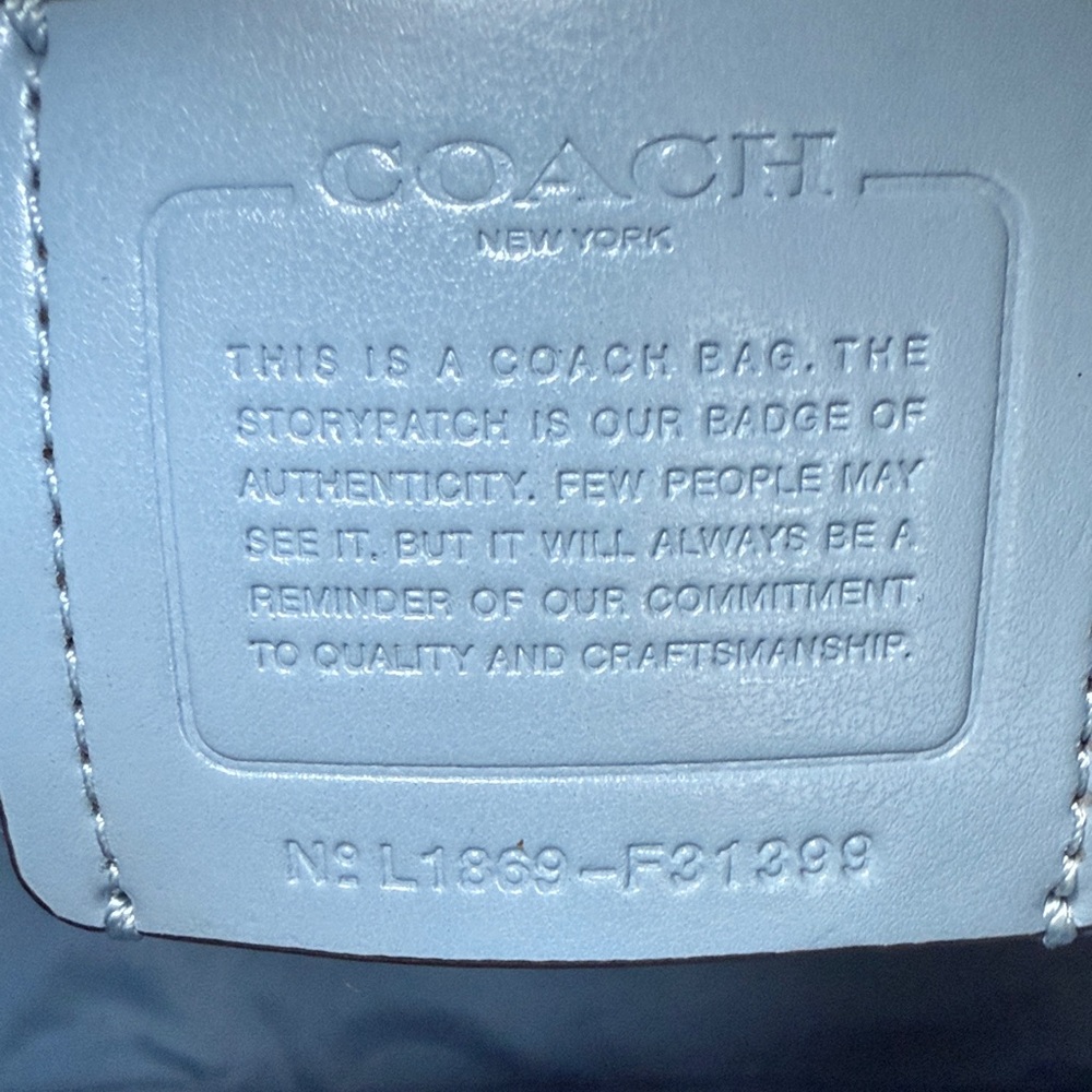 Coach Sky Blue Leather Shoulder Bag - Picture 14 of 16